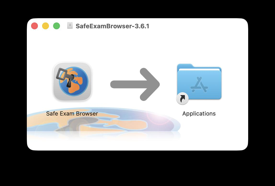 Μεταφορά του Safe Exam Browser στο φάκελο Applications
